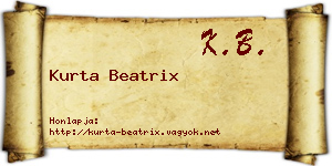 Kurta Beatrix névjegykártya